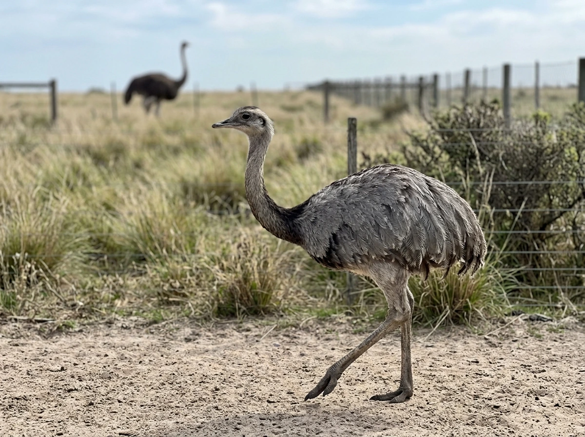 Rhea bird vs emu/ostrich silhouette showing it’s a flightless South American ratite
